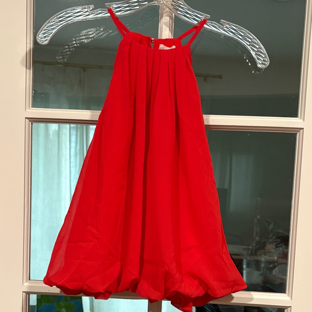 NWT The Drop Kory shirted bubble top flame scarlet SZ M